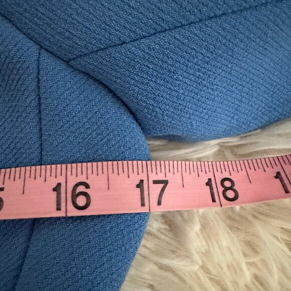 J. Crew Blue Day Lady Collared Wool Blend Tie Front Trench Coat Size Petite 2 - Picture 10 of 10